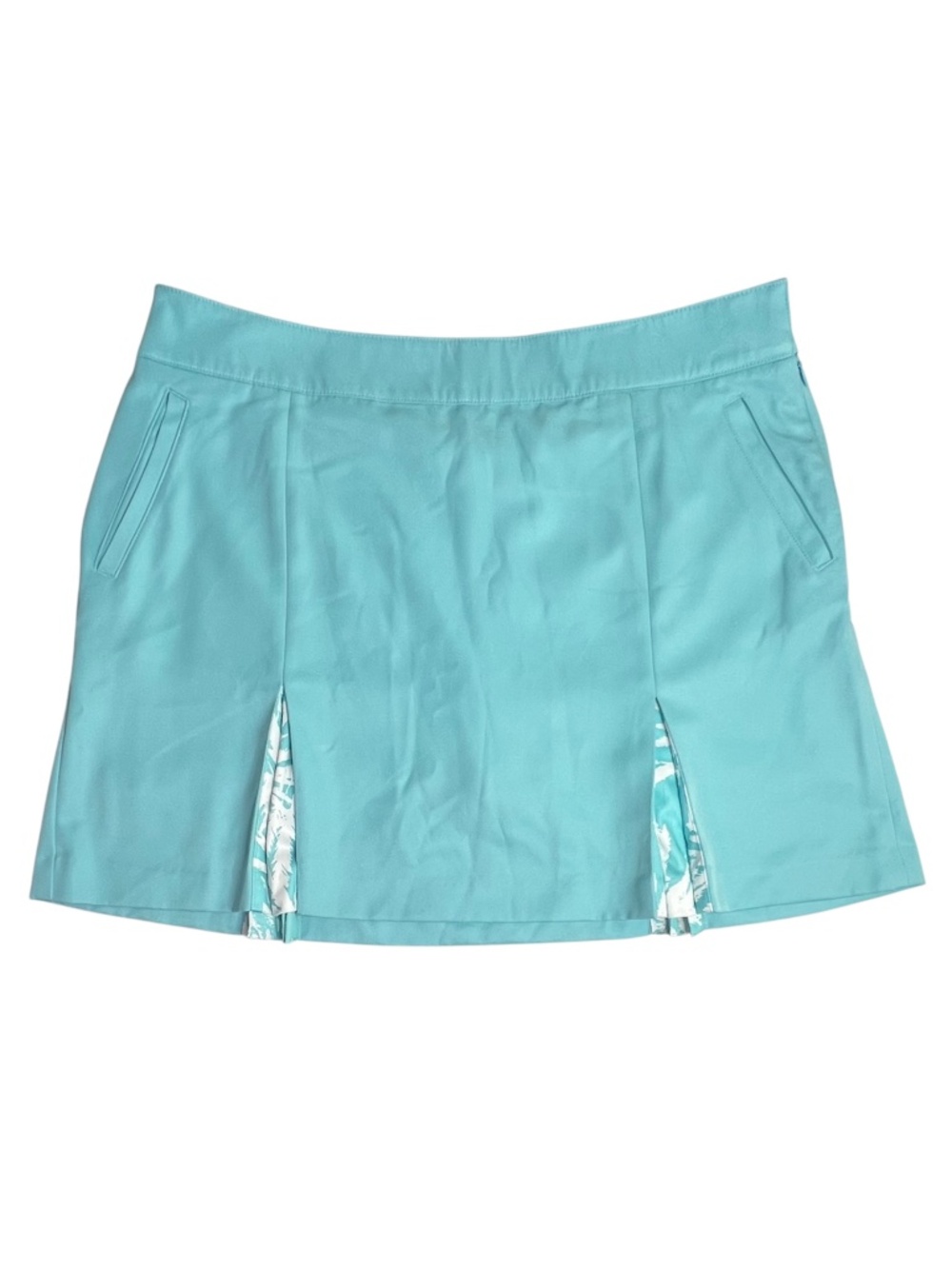 Izod Golf Skort Skirt Blue Pleated Tropical Women's 16